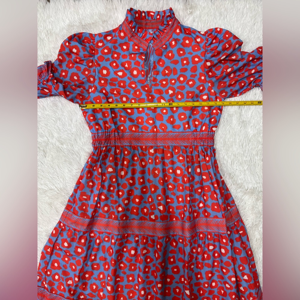 Gretchen Scott Designs Vibrant Red and Pink Midi Dress - Picture 7 of 12